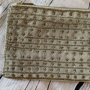 Loft Neutral Beaded Wristlet Clutch
